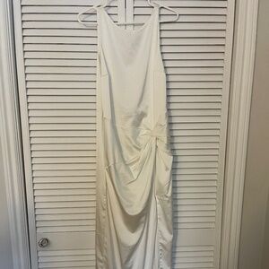 New Abercrombie & Fitch White Draped Skirt Maxi Dress Large Tall